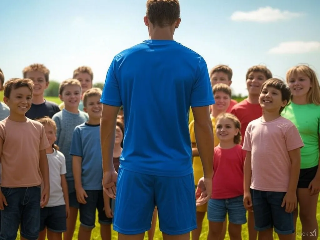 Niños escuchando atentos a su entrenador